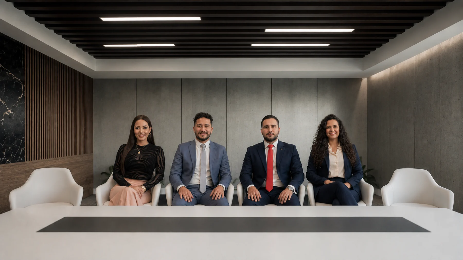 El equipo de AWCA en su sala de reuniones